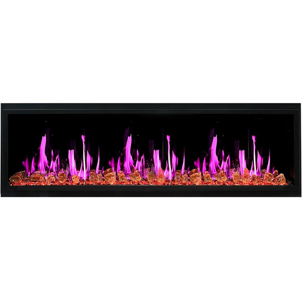 Litedeer Homes Latitude 65" Smart Built-in Electric Fireplace with Reflective Amber Glass ZEF65XA