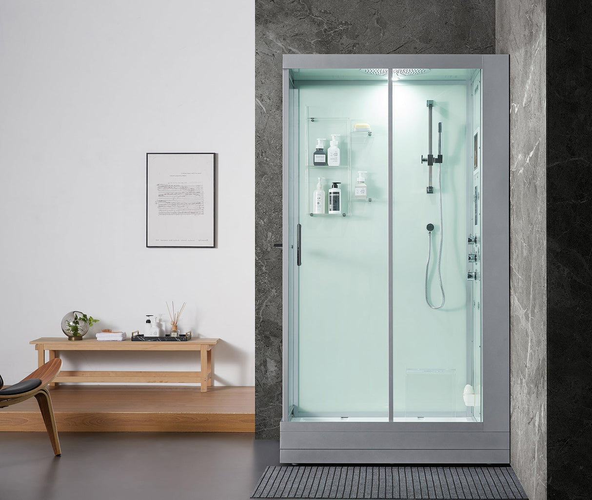 Maya Bath Platinum Lucca‑R 47″ × 33″ × 88″ Steam Shower