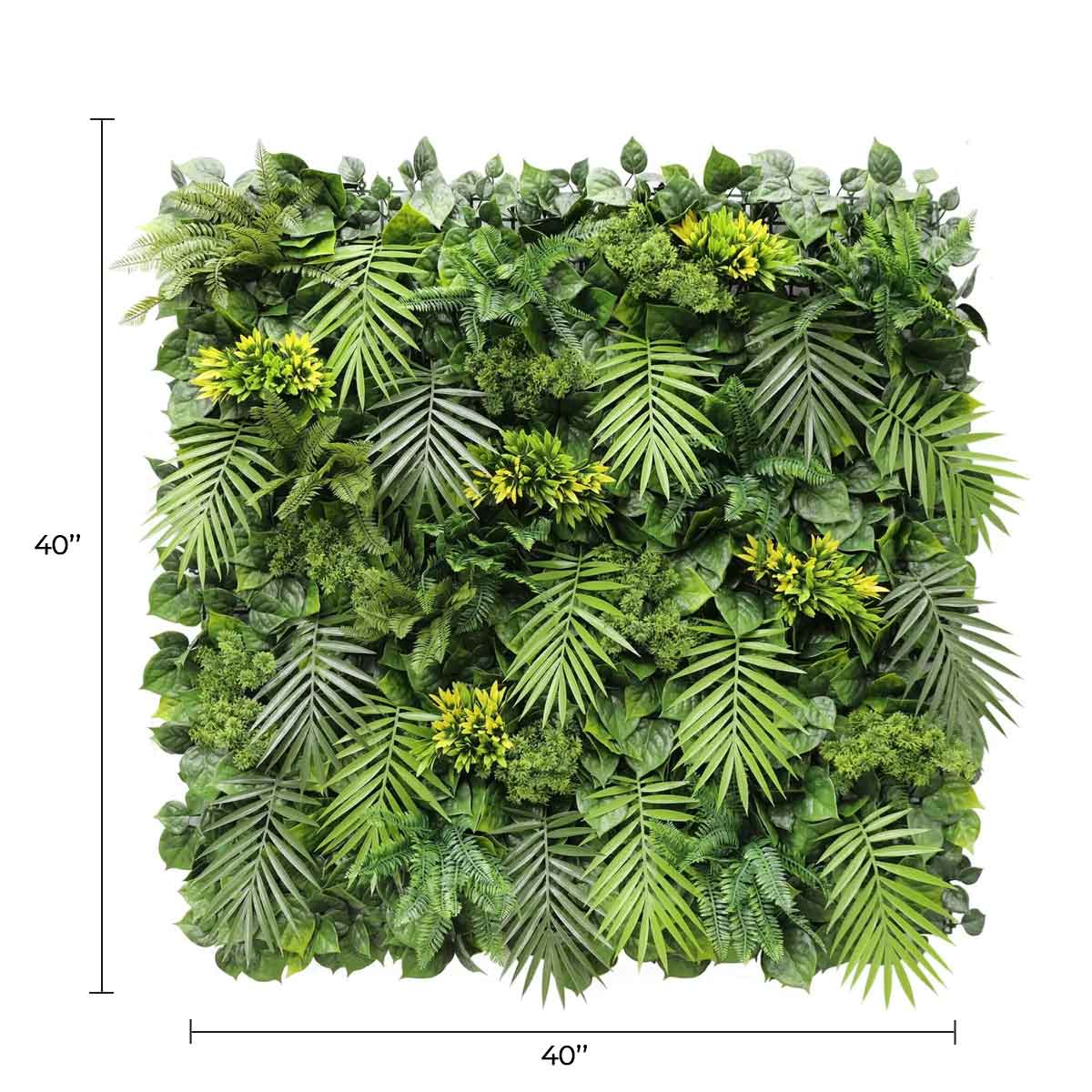 Designer Plants USA Luxury Flowering Hawaiian Sunrise Artificial Vertical Garden 40" x 40" 11SQ FT Commercial Grade UV Resistant