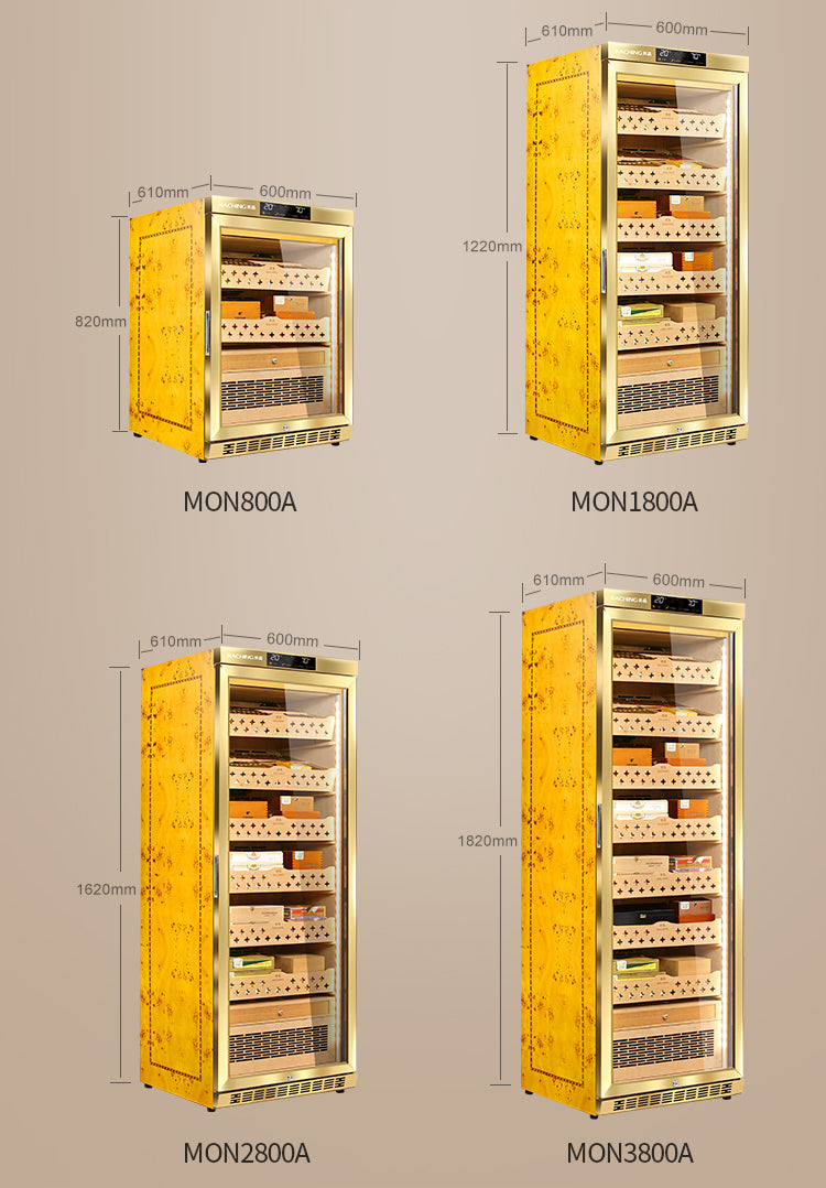 Raching MON1800A Precision Climate Controlled Humidor with Ammonia Removal | 900 Cigars