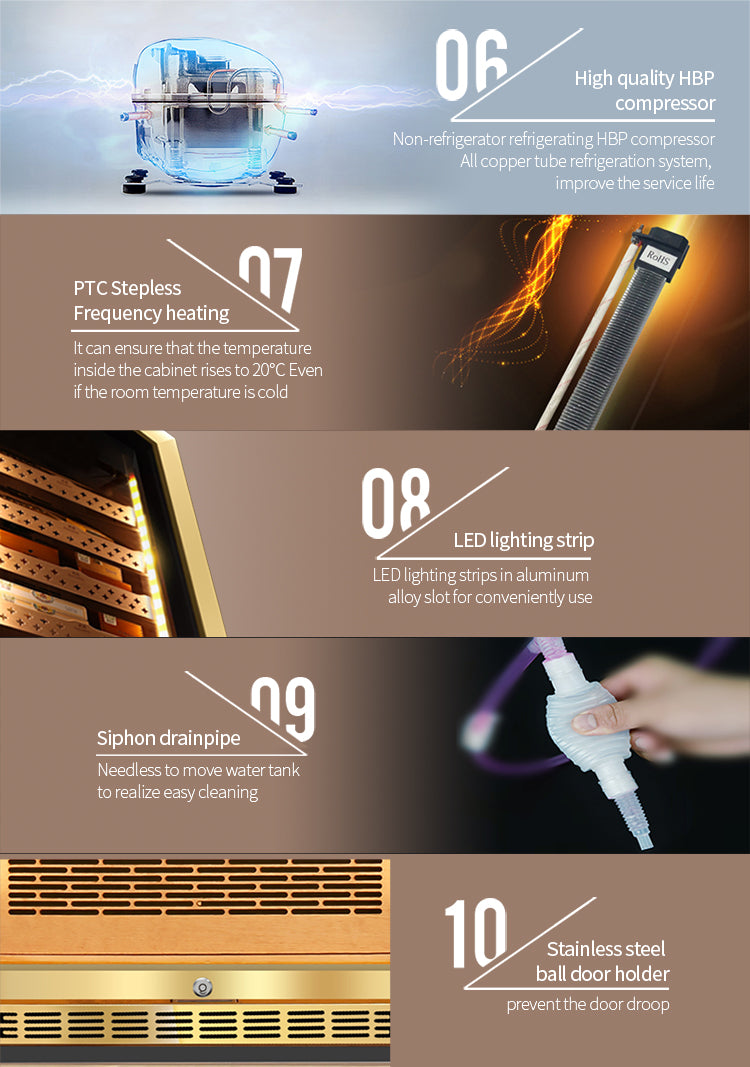 Raching MON1800A Precision Climate Controlled Humidor with Ammonia Removal | 900 Cigars