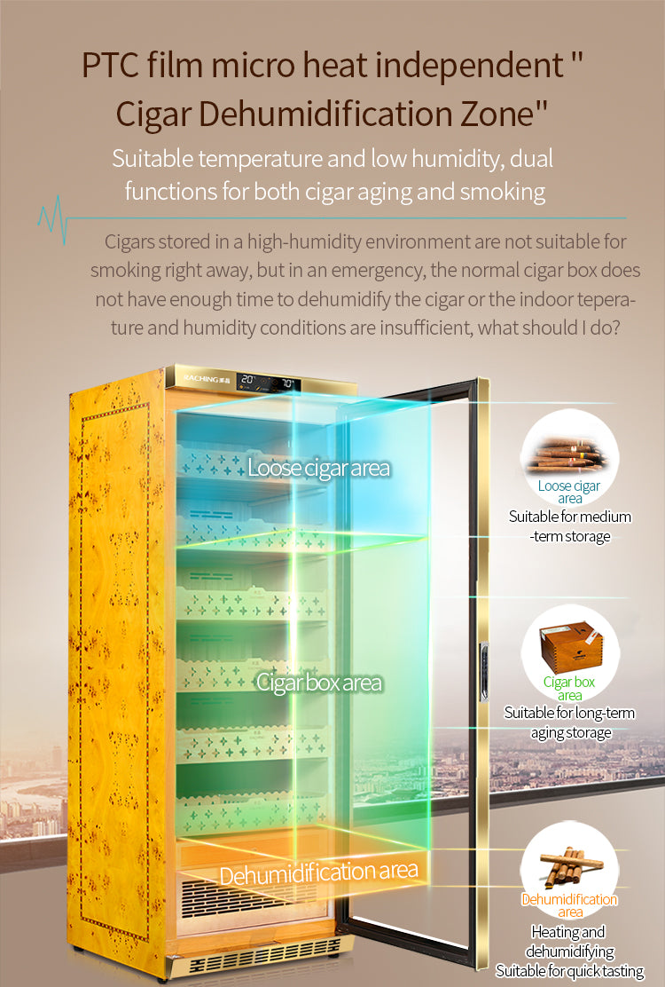Raching MON2800A Precision Climate Controlled Humidor with Ammonia Removal | 1300 Cigars