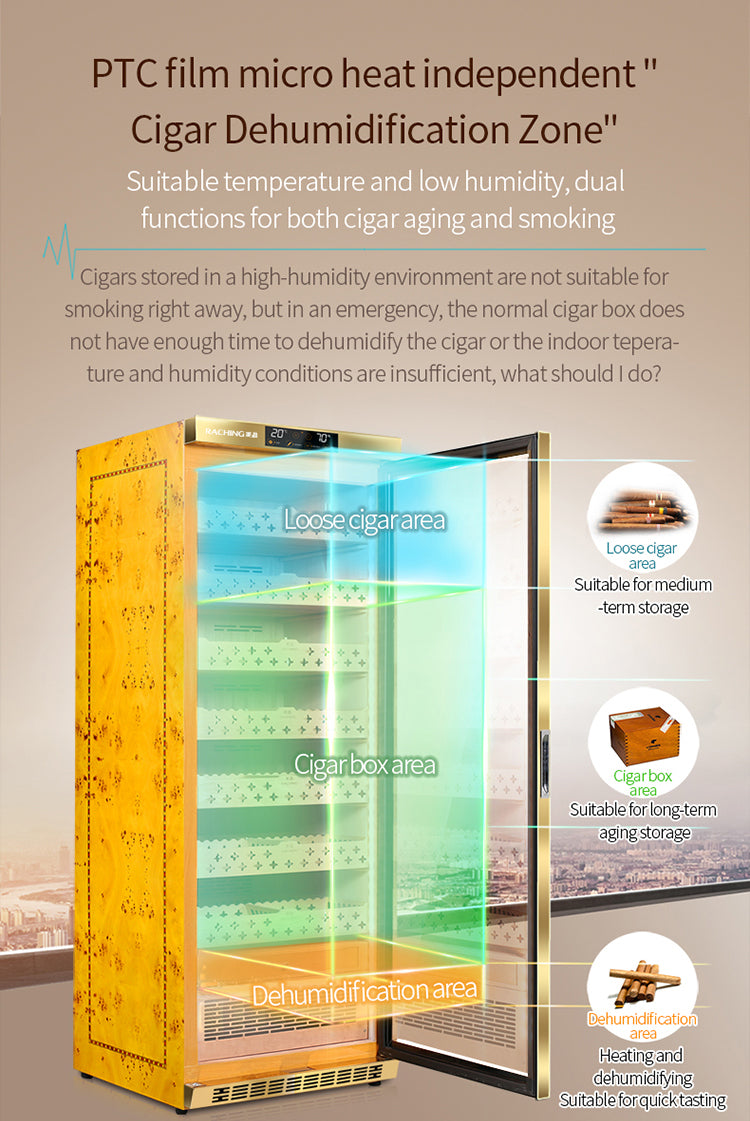 Raching MON3800A Precision Climate Controlled Humidor With Ammonia Removal | 1500 Cigars