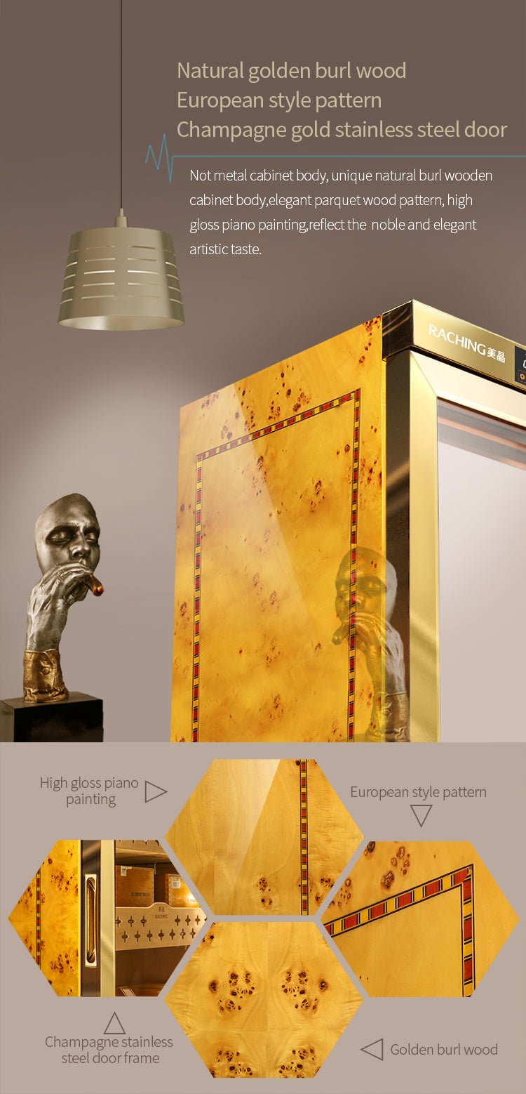 Raching MON800A Precision Climate Controlled Humidor with Ammonia Removal | 600 Cigars