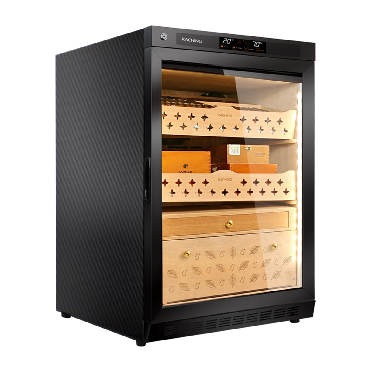 Raching MON800A Precision Climate Controlled Humidor with Ammonia Removal | 600 Cigars