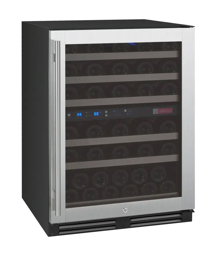 Allavino FlexCount Series 56 Bottle Dual Zone Built-In Wine Refrigerator with Stainless Steel Door Right Hinge VSWR56-2SR20