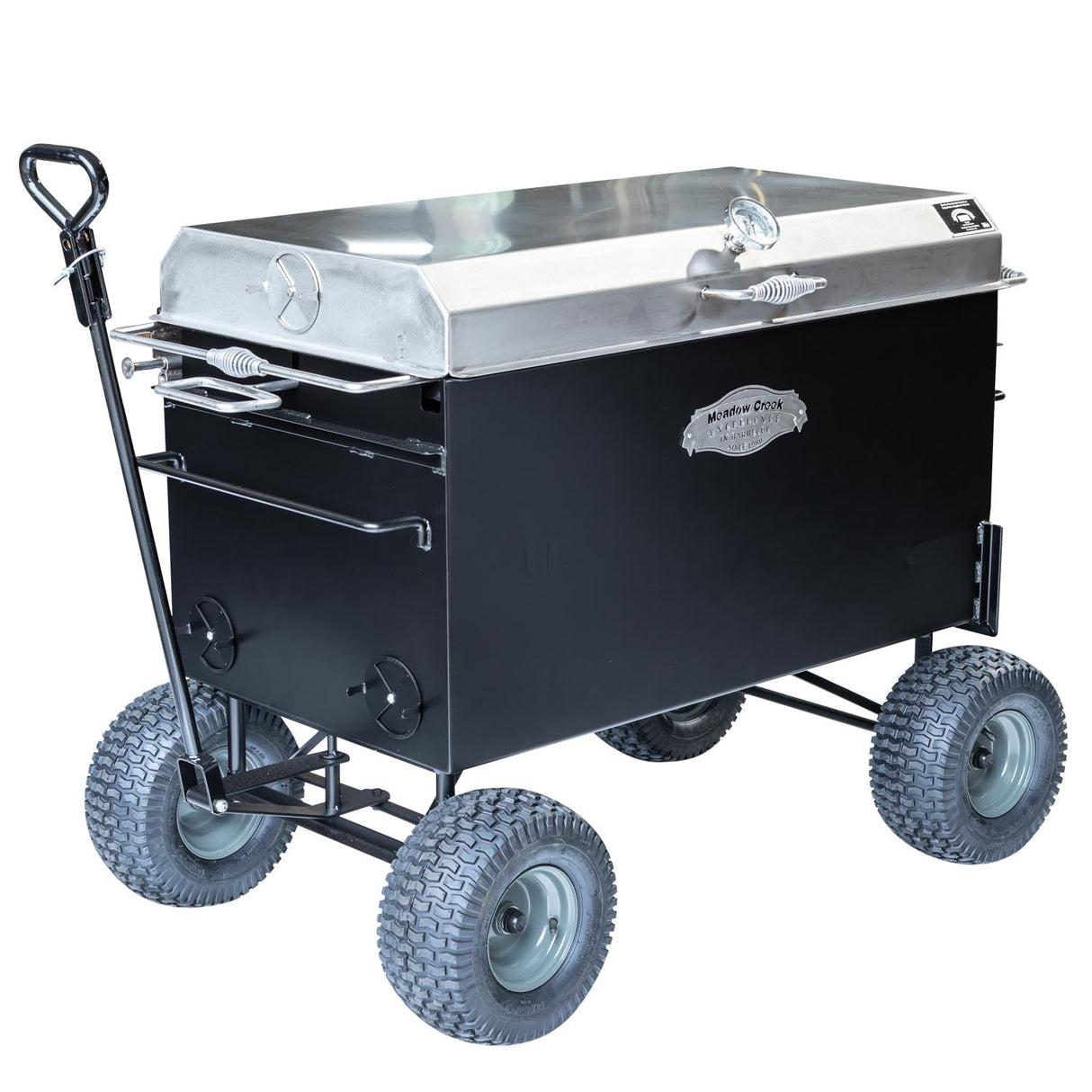 Meadow Creek BBQ42 Charcoal Grill Chicken Cooker with Rotating Grates