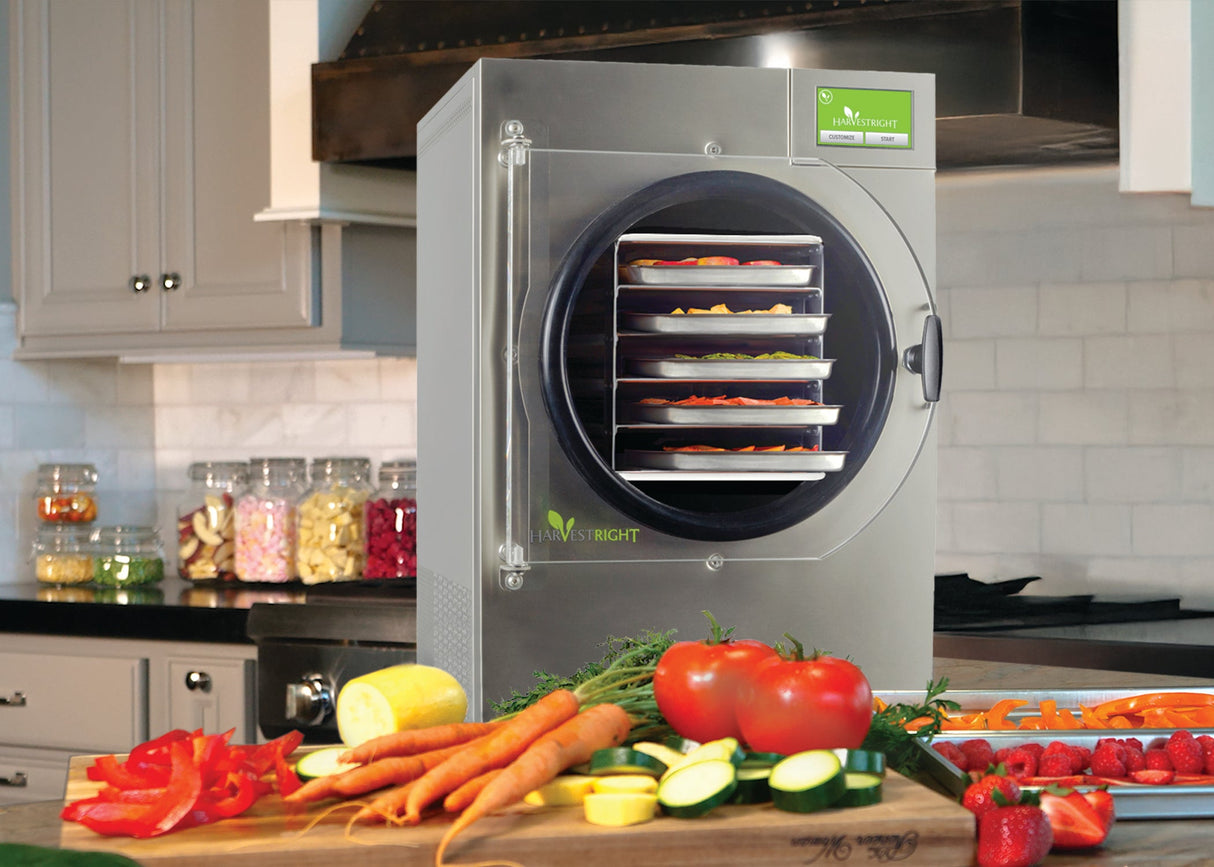 Harvest Right Medium Home Pro Freeze Dryer with Premier Vacuum Pump, 5 Trays and Mylar Starter Kit in Stainless Steel