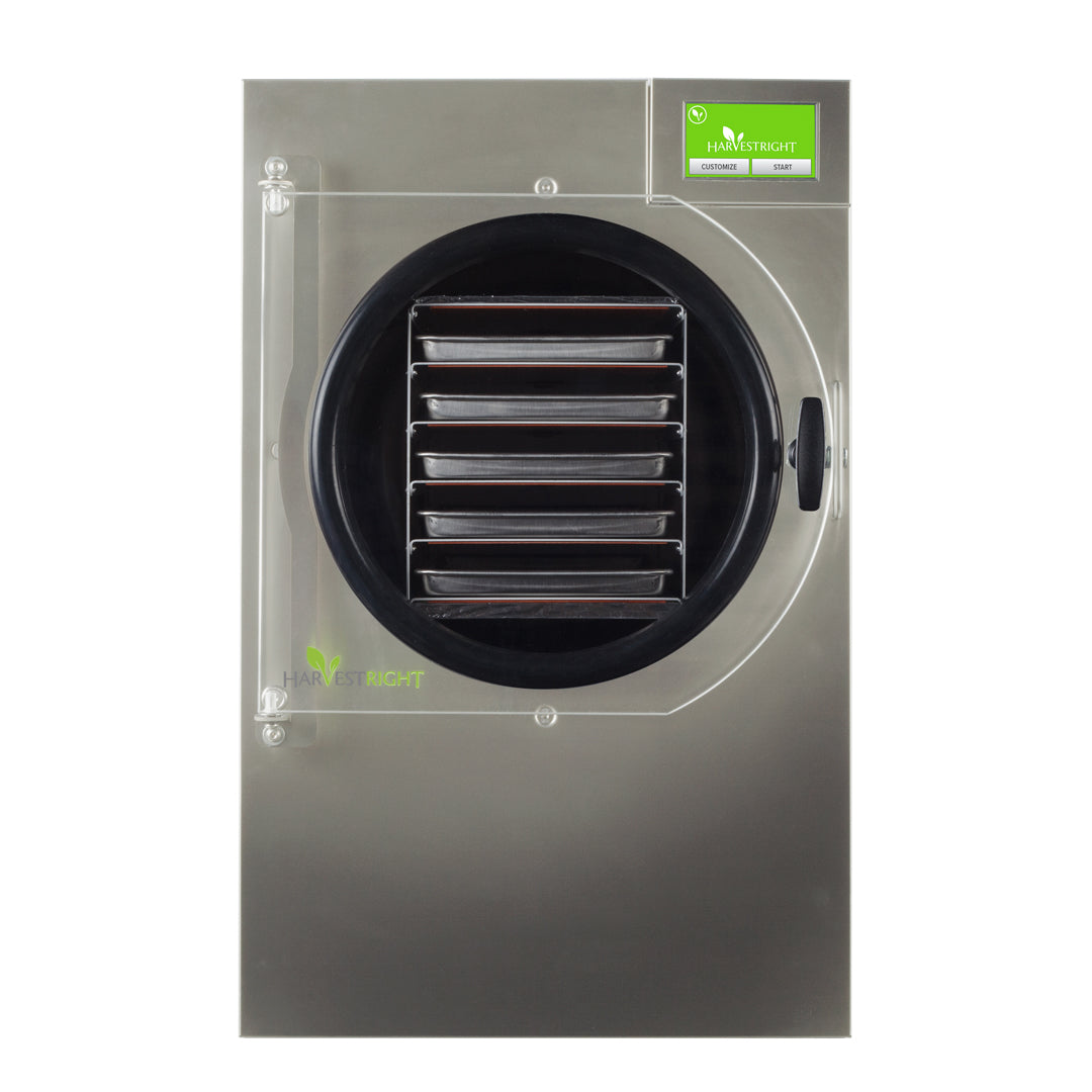 Harvest Right Medium Home Pro Freeze Dryer with Premier Vacuum Pump, 5 Trays and Mylar Starter Kit in Stainless Steel