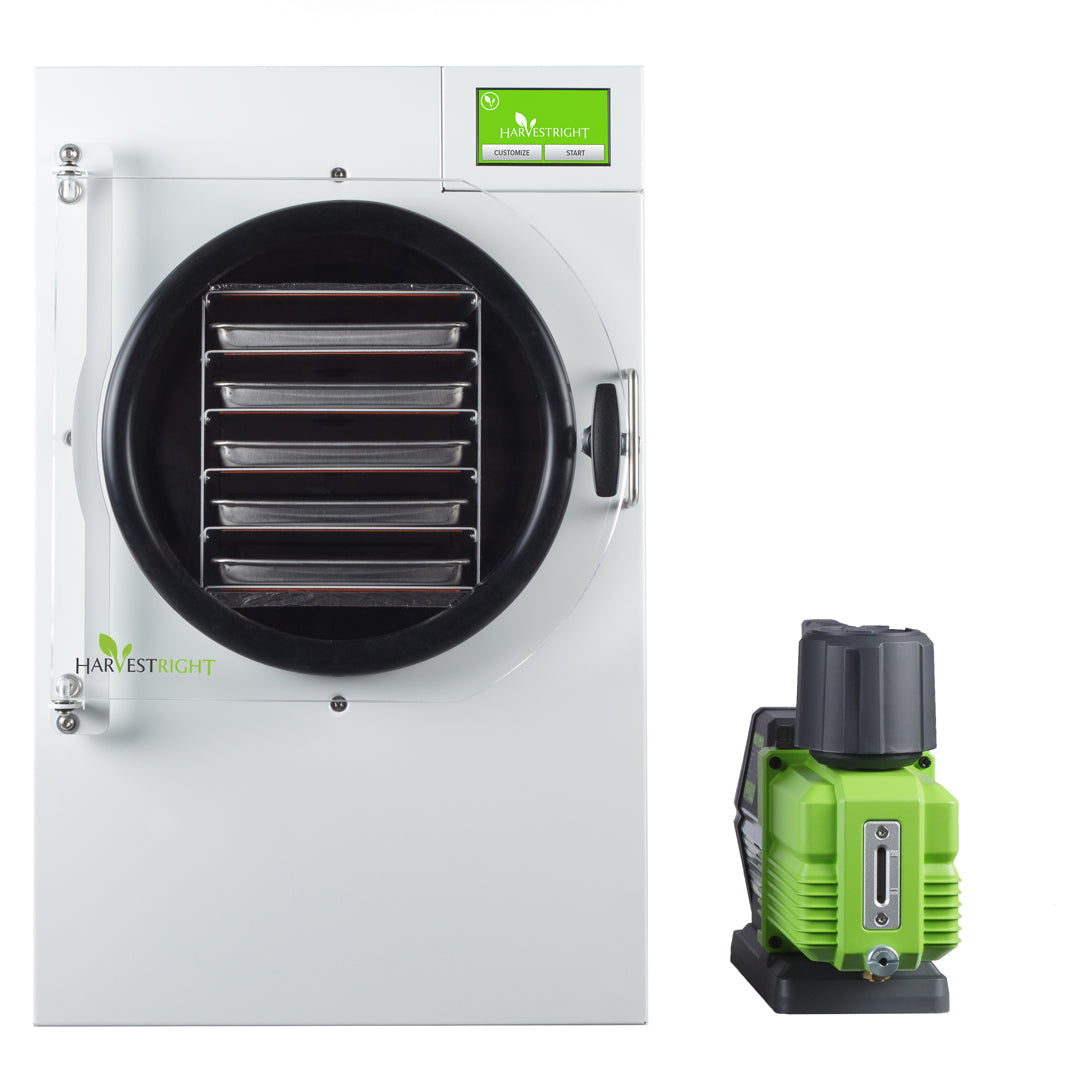 Harvest Right Medium Home Pro Freeze Dryer with Premier Vacuum Pump, 5 Trays and Mylar Starter Kit in White