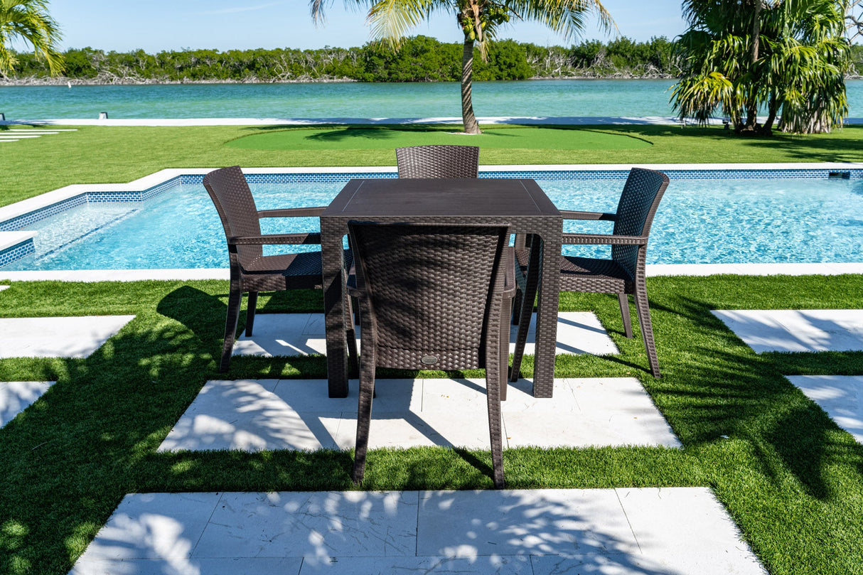 Rainbow Outdoor Montana 5-Piece Dining Set-Brown