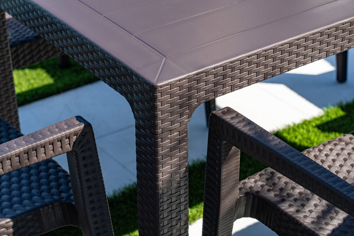 Rainbow Outdoor Montana 5-Piece Dining Set-Brown