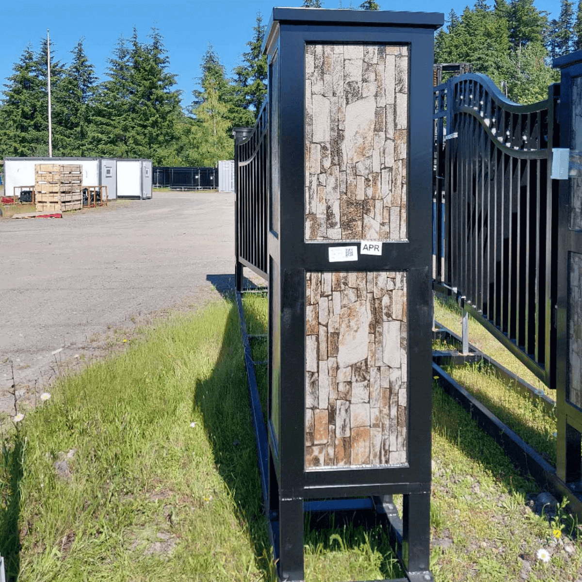 Chery Industrial 20x8 ft Dual Swing Driveway Gate with Ornamental Posts