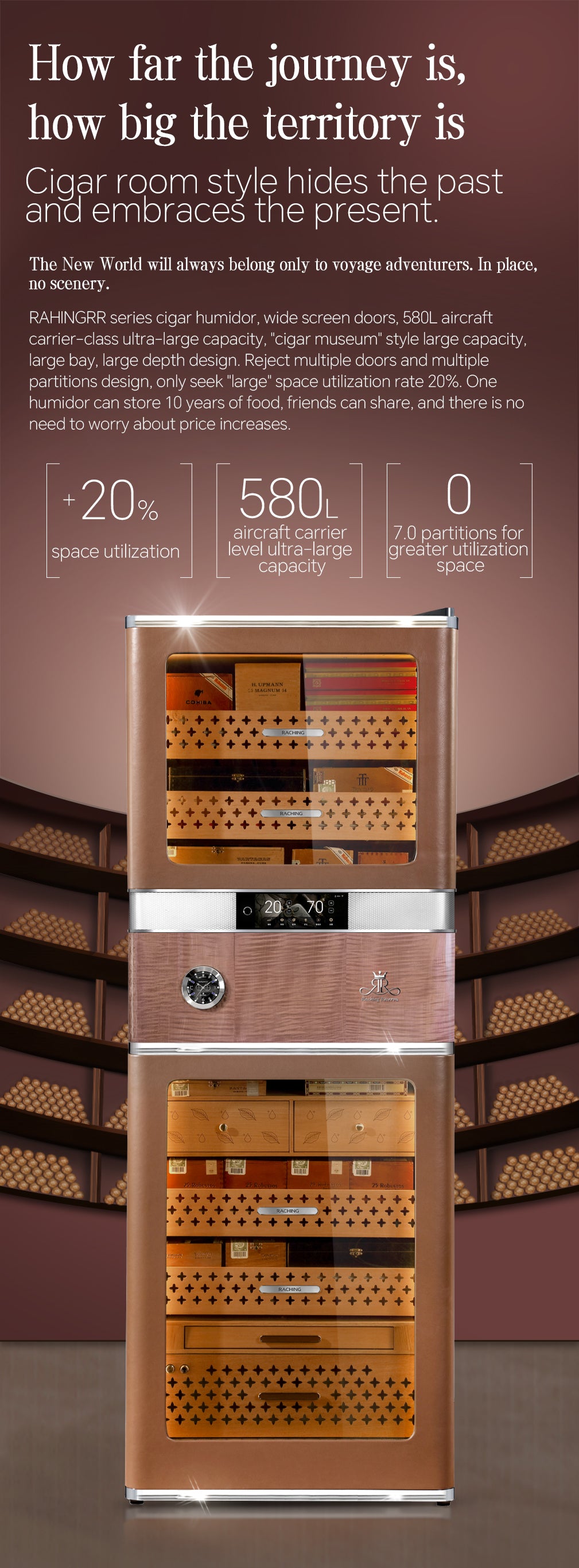 Raching Reserva RR980 Series Electric Humidor | 3000 Cigars