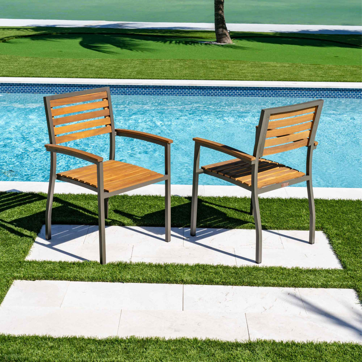 Panama Jack Boca Grande Stackable Dining Armchairs (Set of 2)
