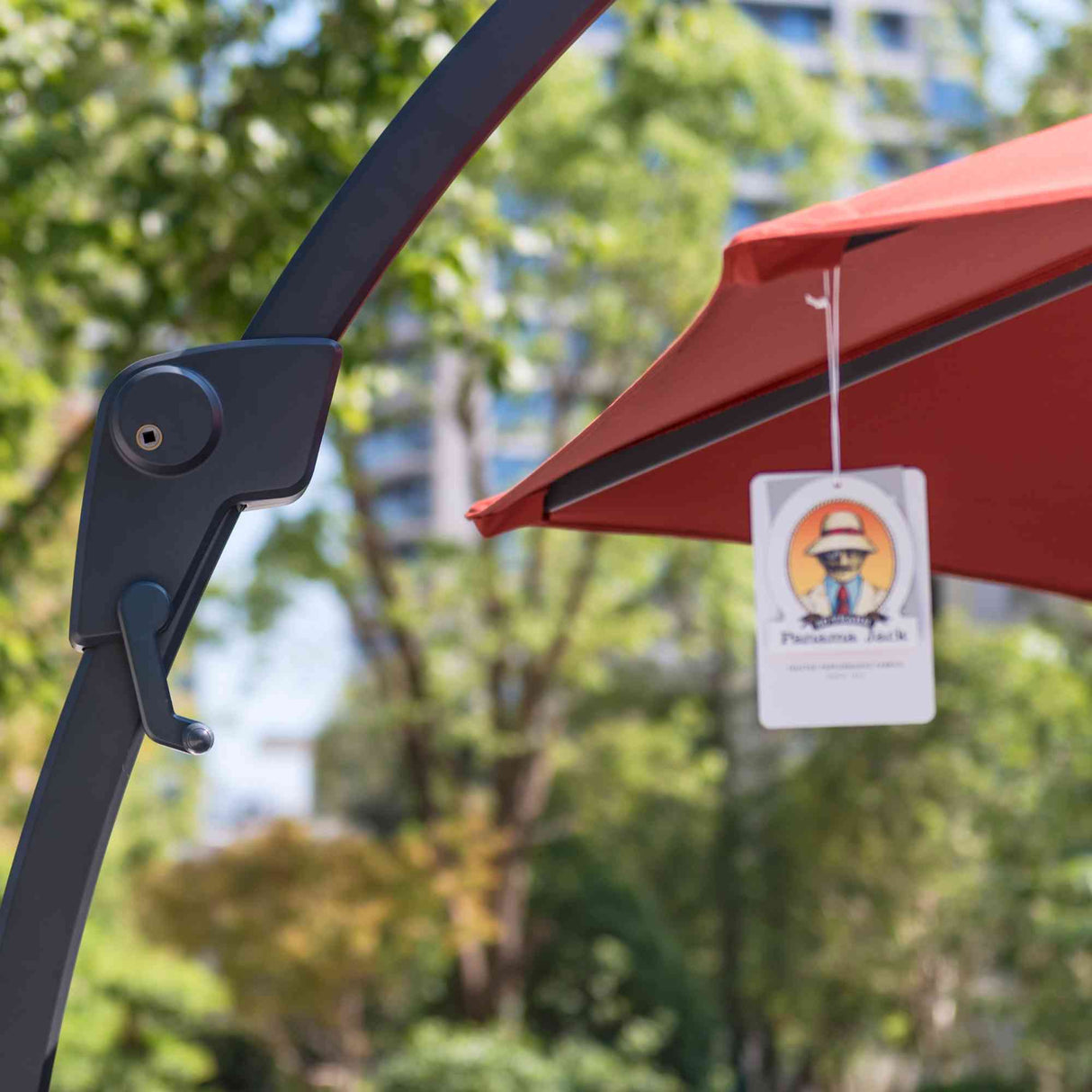 Panama Jack 11.5 Ft Cantilever Sunbrella Denim 360 Umbrella w/Movable Base