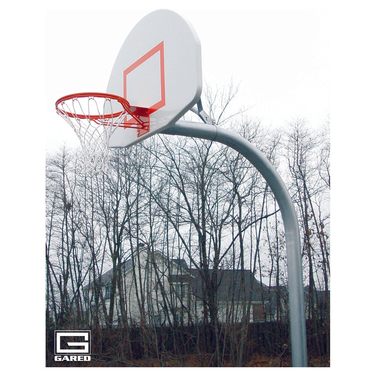 Gared Standard Duty 4-1/2″ O.D. Gooseneck Basketball Package with Acrylic Backboard & Double Breakaway Rim PK4530