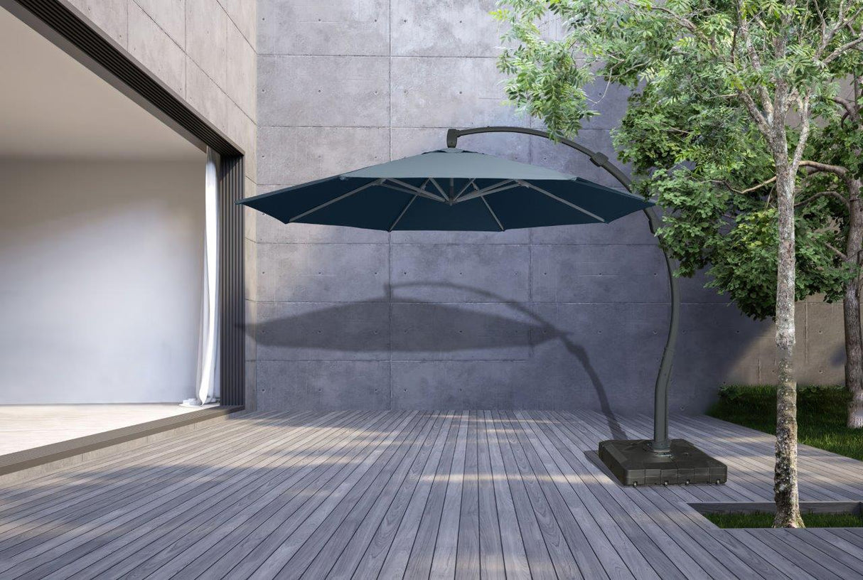 Panama Jack 11.5 Ft Cantilever Sunbrella Denim 360 Umbrella w/Movable Base