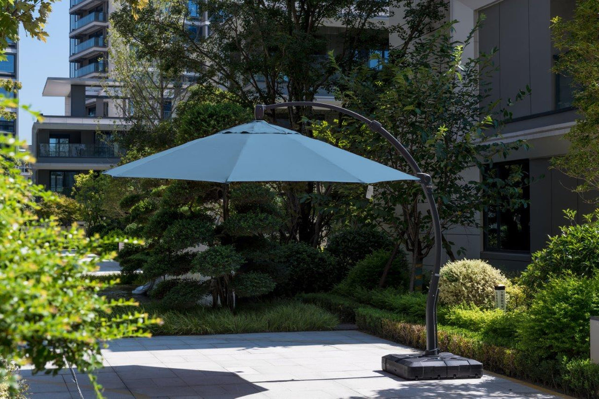 Panama Jack 11.5 Ft Cantilever Sunbrella Denim 360 Umbrella w/Movable Base