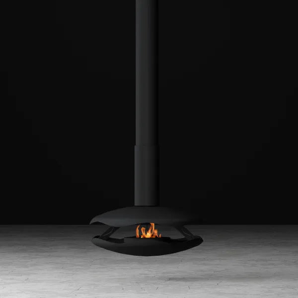 HearthArtSinn Shine 8 Luxury Hanging Disc-Shaped Real Fire Fireplace