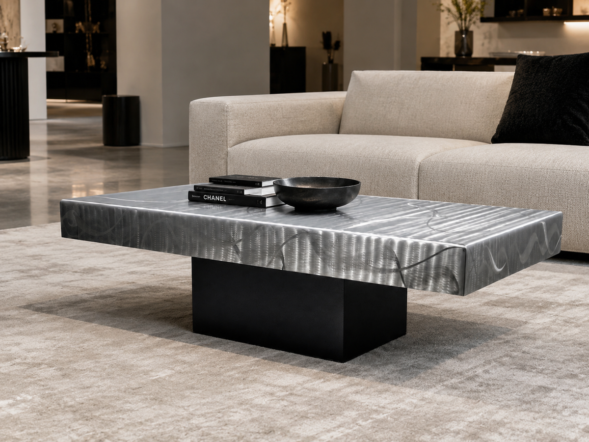 Metall Plinth Stainless Steel Coffee Table