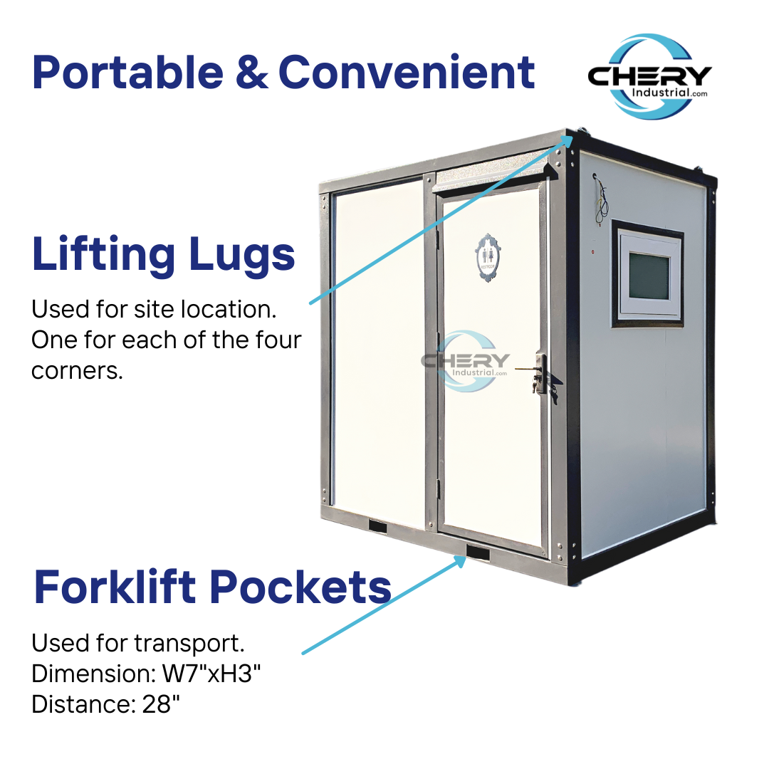 Chery Industrial Bastone Portable Toilet with Shower Curtain Style