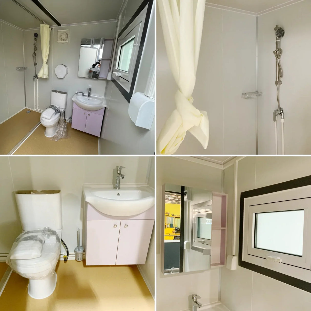 Chery Industrial Bastone Portable Toilet with Shower Curtain Style