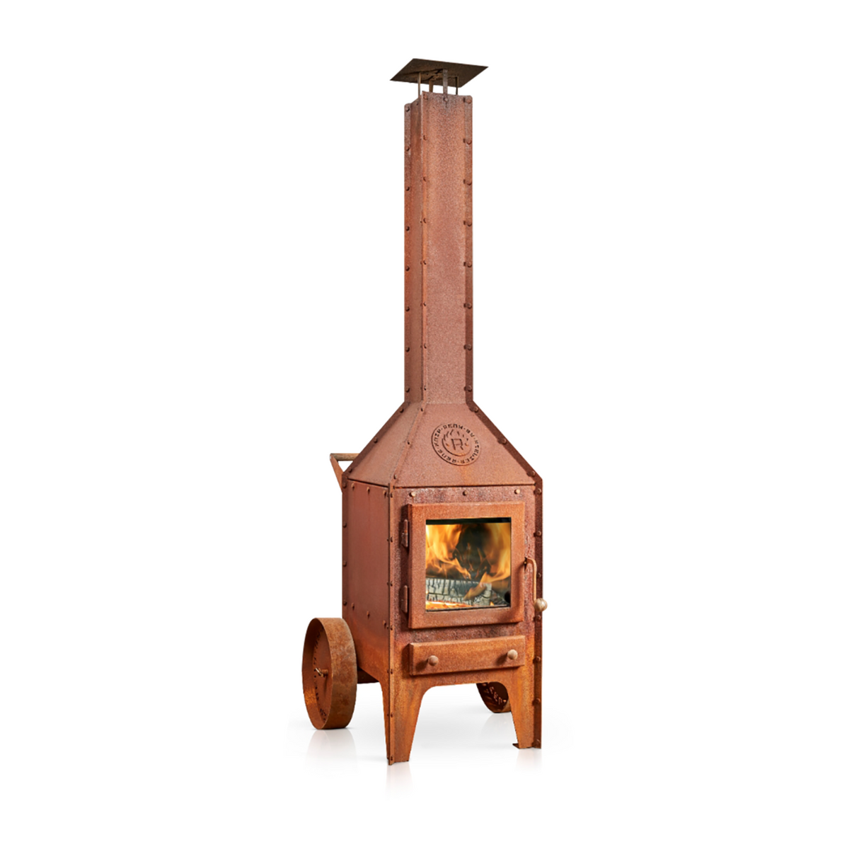 Bijuga CorTen Steel Outdoor Wood Fireplace BIJUGA