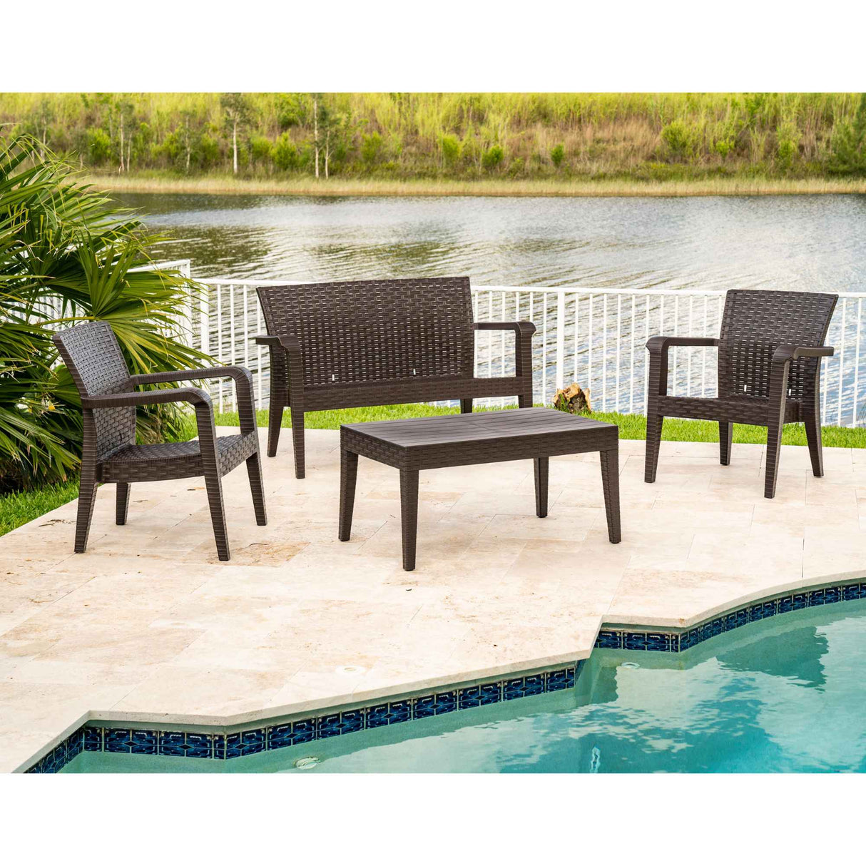 Rainbow Outdoor Alaska 4-Piece Seating Set - Brown