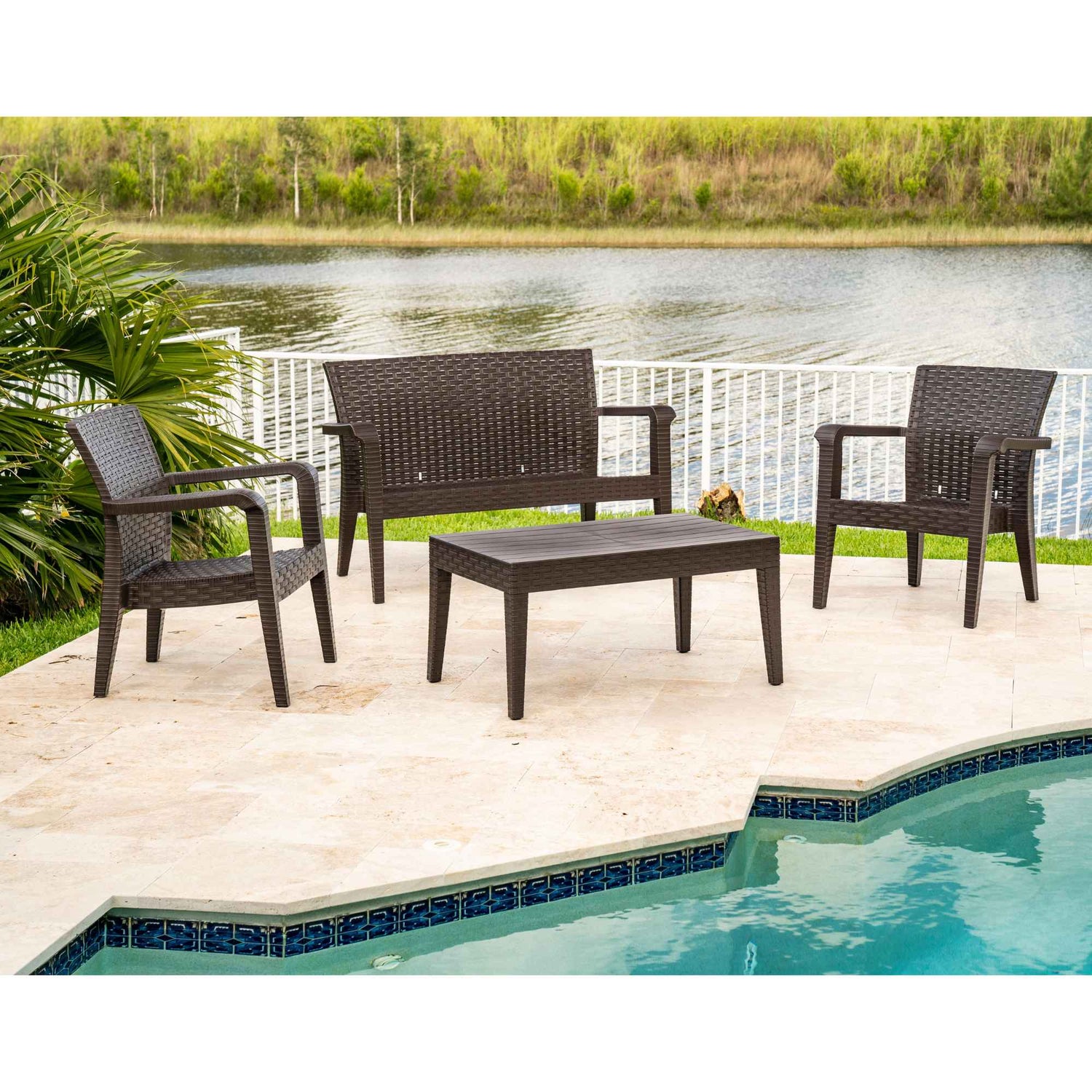 Rainbow Outdoor Alaska 4-Piece Seating Set - Brown
