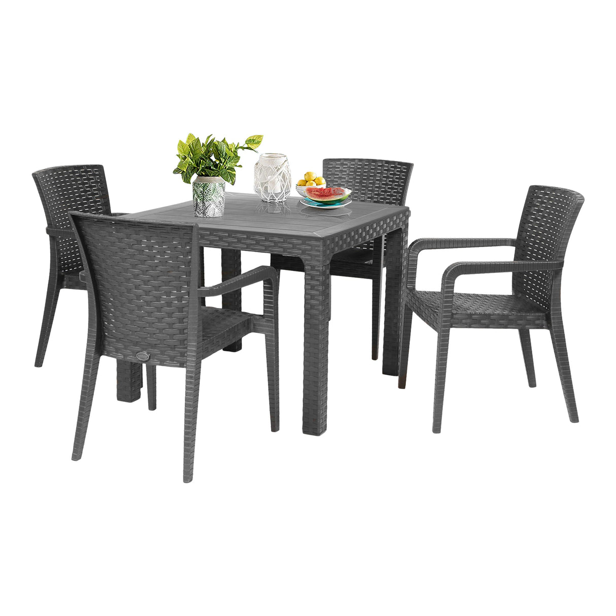 Rainbow Outdoor Alberta 5-Piece Dining Set-Anthracite