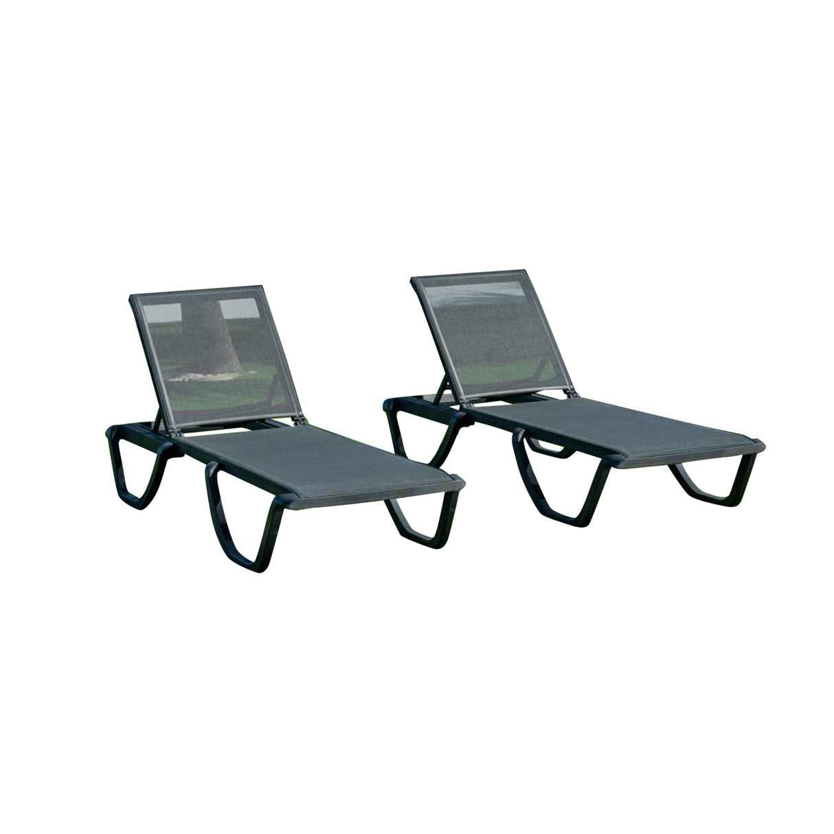 Rainbow Outdoor Florence Set of 2 Chaise Lounger - Anthracite - Anthracite Sling