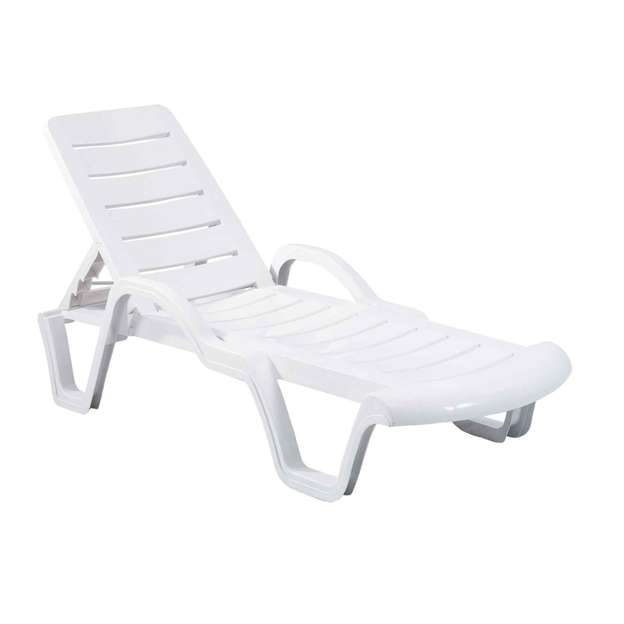 Rainbow Outdoor Lara Set of 2 Stackable Chaise Lounge-White