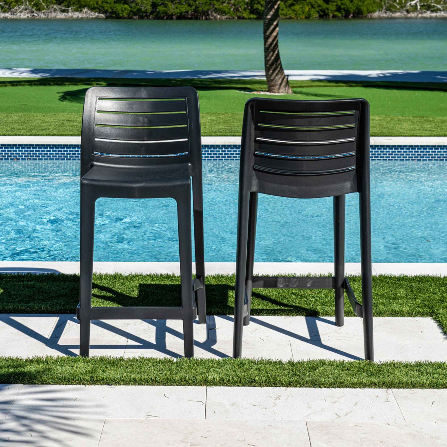 Rainbow Outdoor Leva Set of 2 Barstools - Anthracite