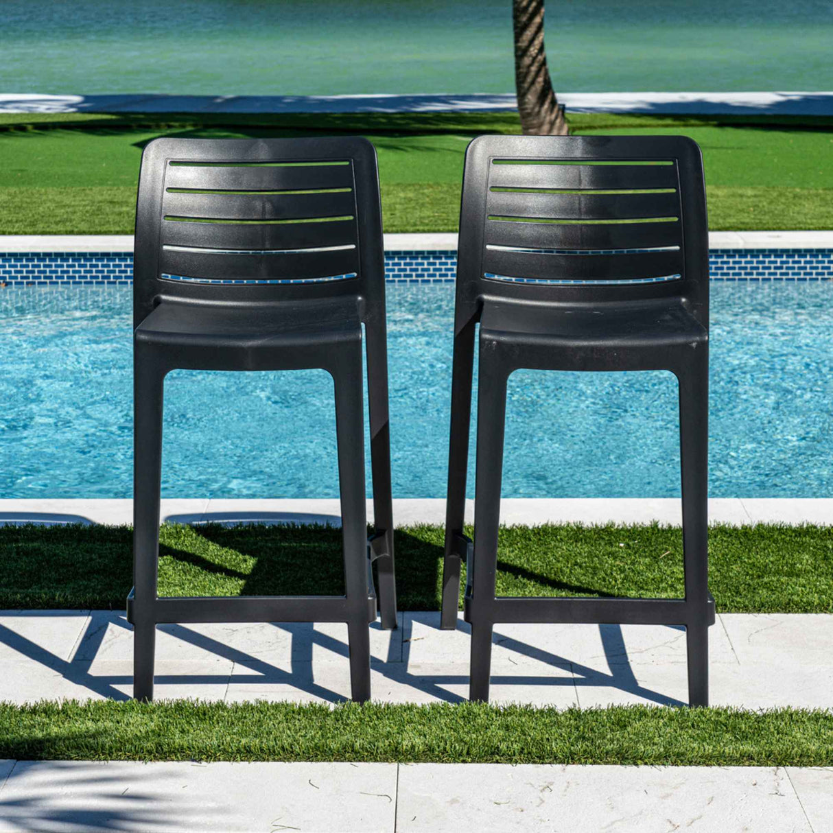 Rainbow Outdoor Leva Set of 2 Barstools - Anthracite