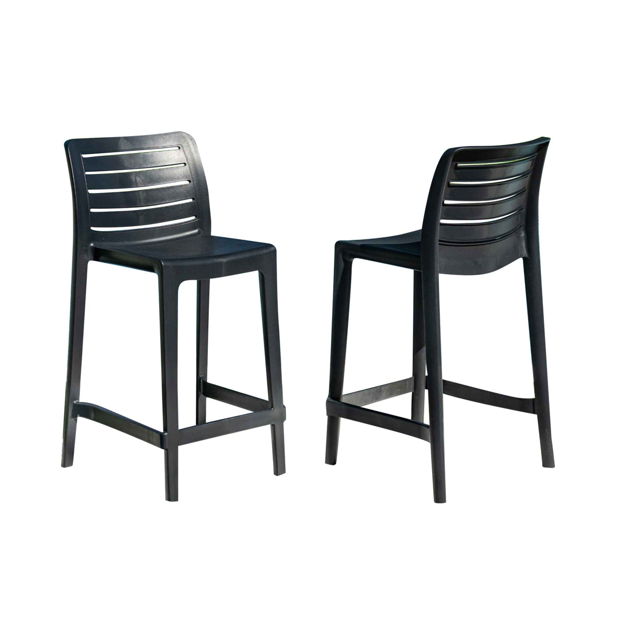 Rainbow Outdoor Leva Set of 2 Barstools - Anthracite