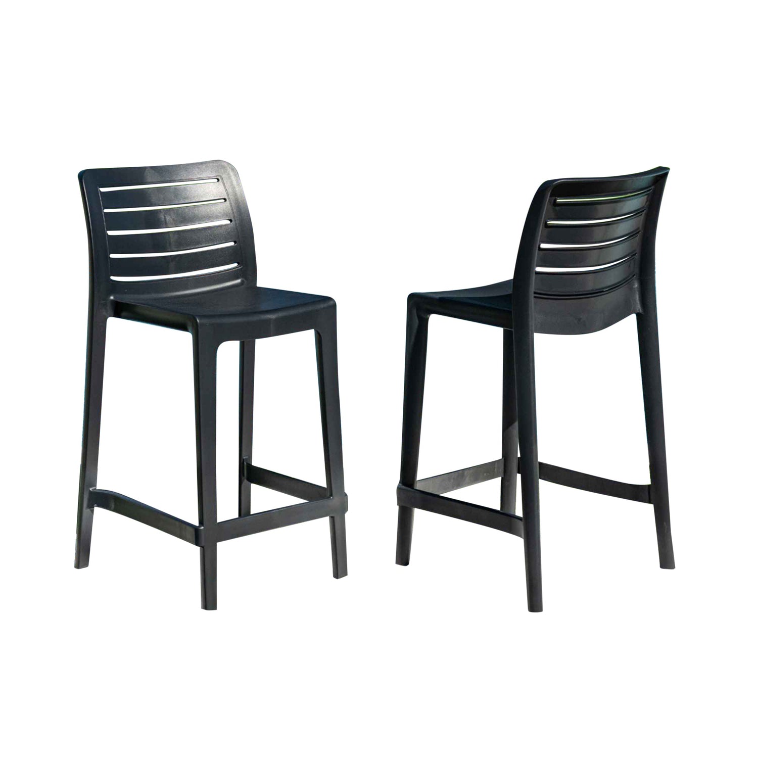 Rainbow Outdoor Leva Set of 2 Barstools - Anthracite
