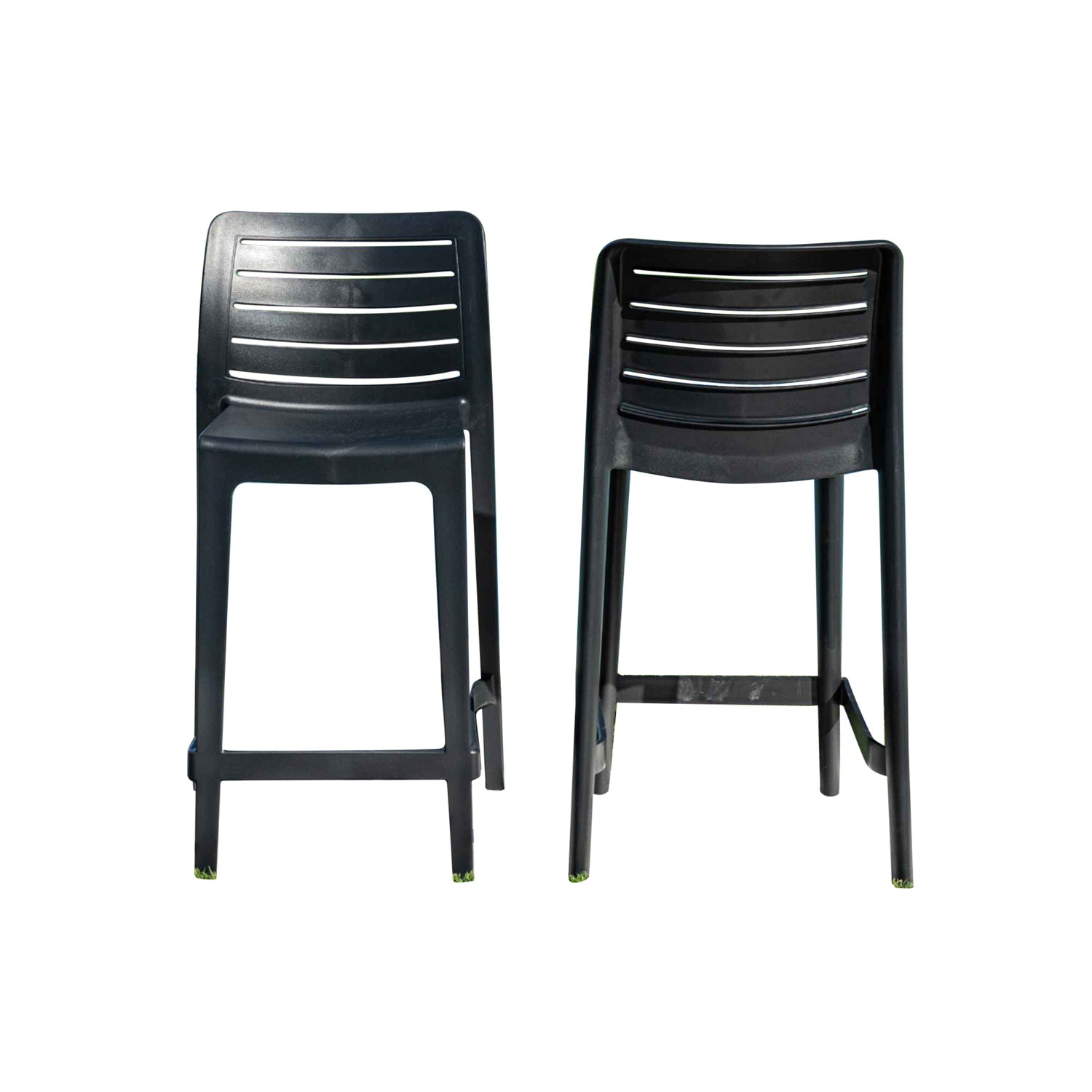 Rainbow Outdoor Leva Set of 2 Barstools - Anthracite