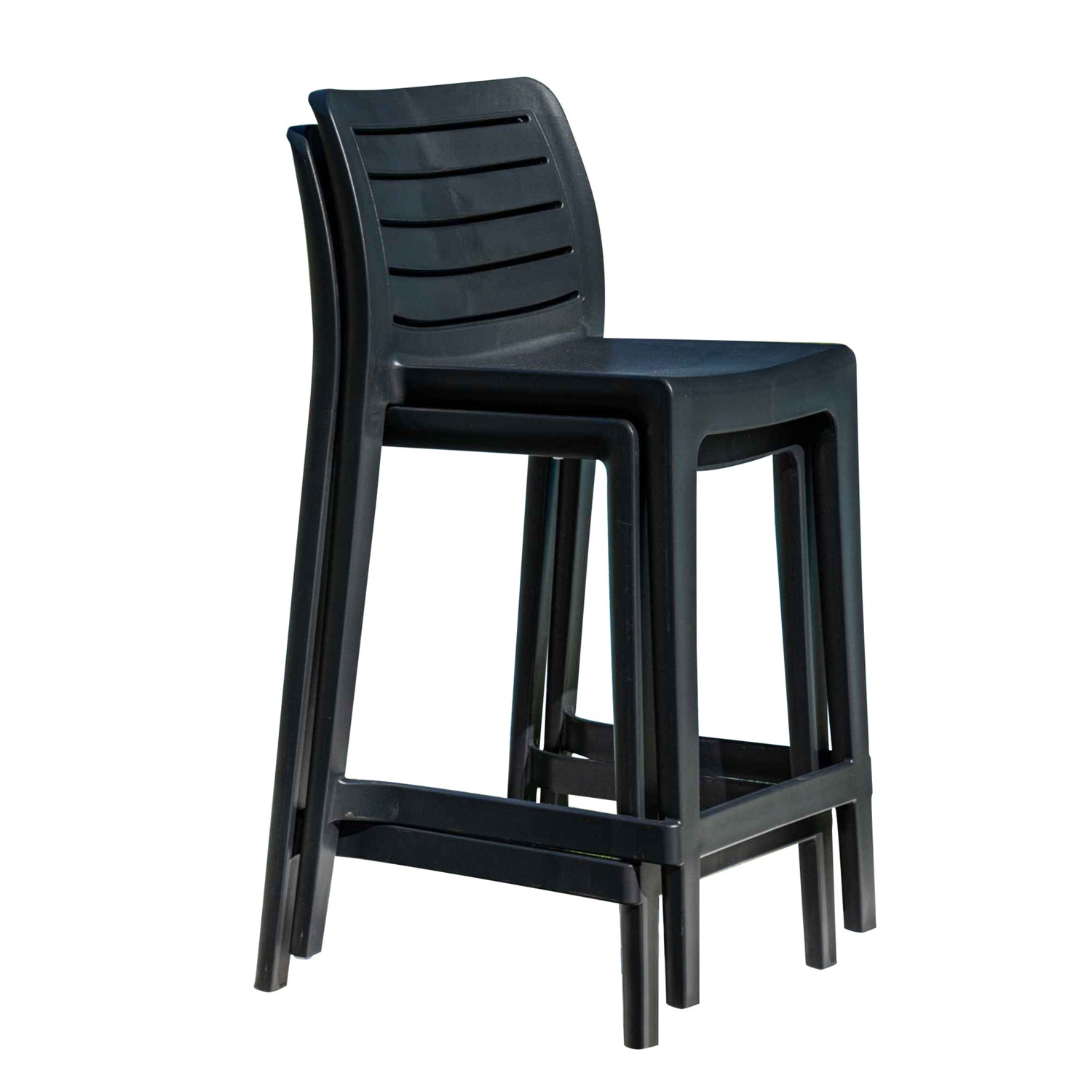 Rainbow Outdoor Leva Set of 2 Barstools - Anthracite