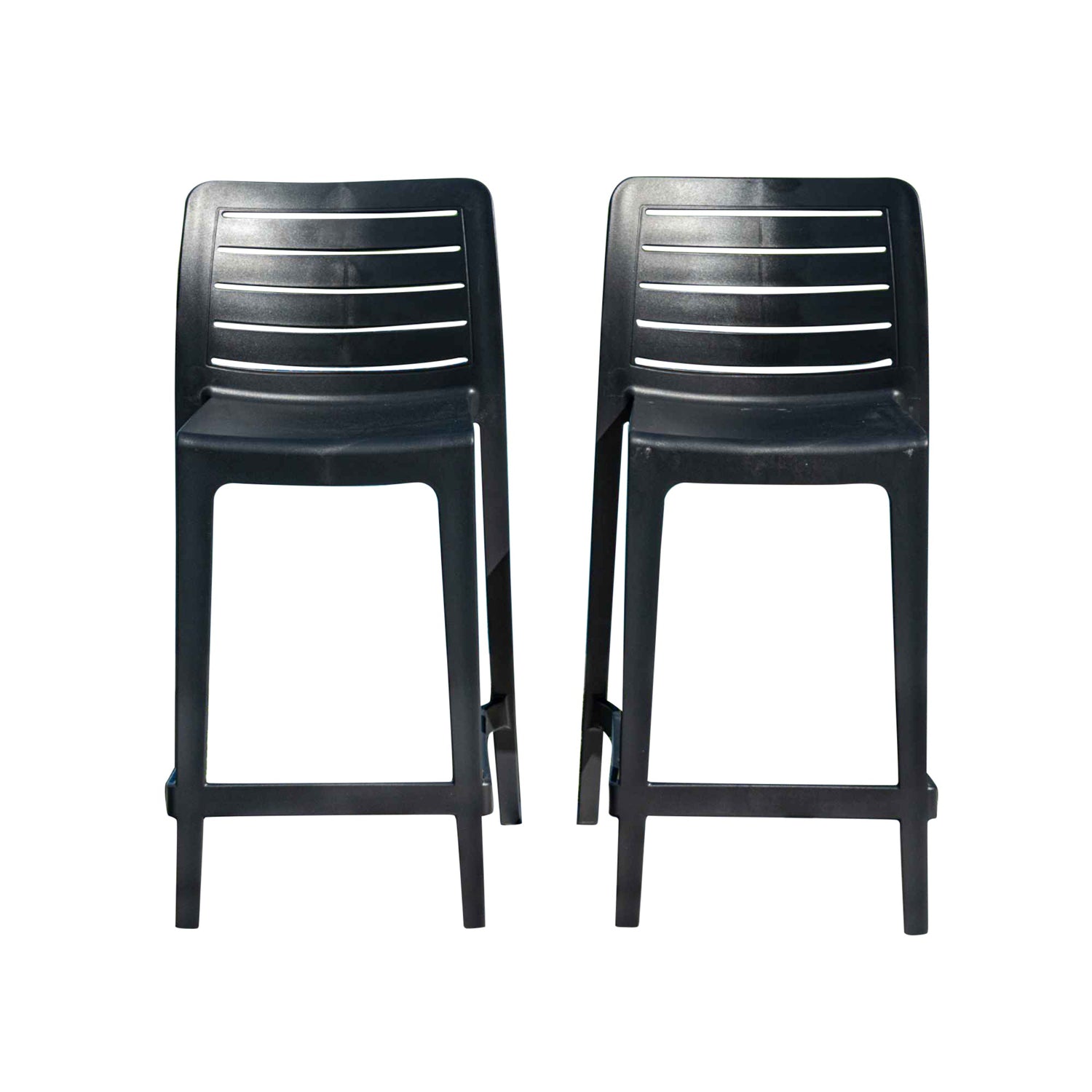 Rainbow Outdoor Leva Set of 2 Counter Stools - Anthracite