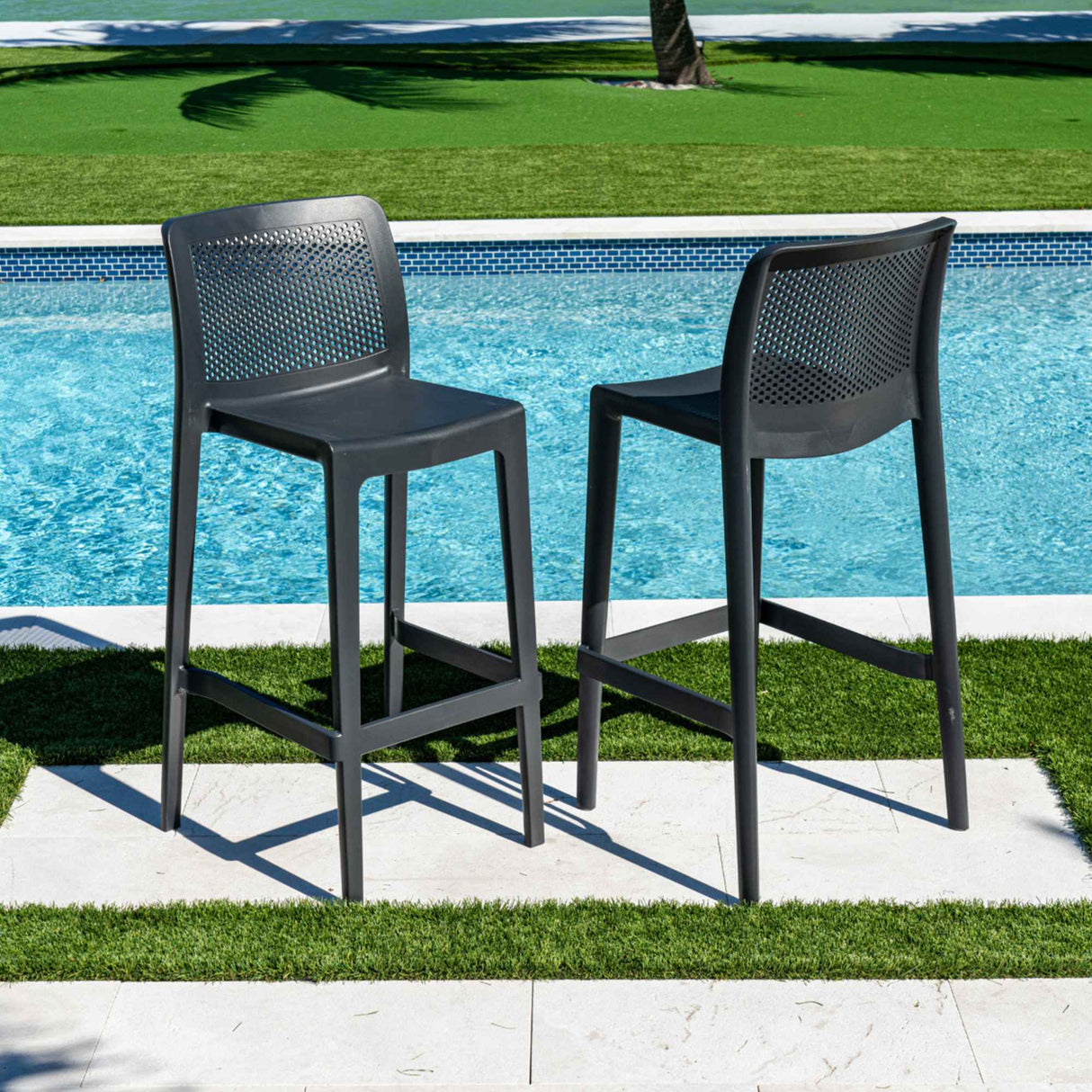 Rainbow Outdoor Lisa Set of 2 Barstools - Anthracite