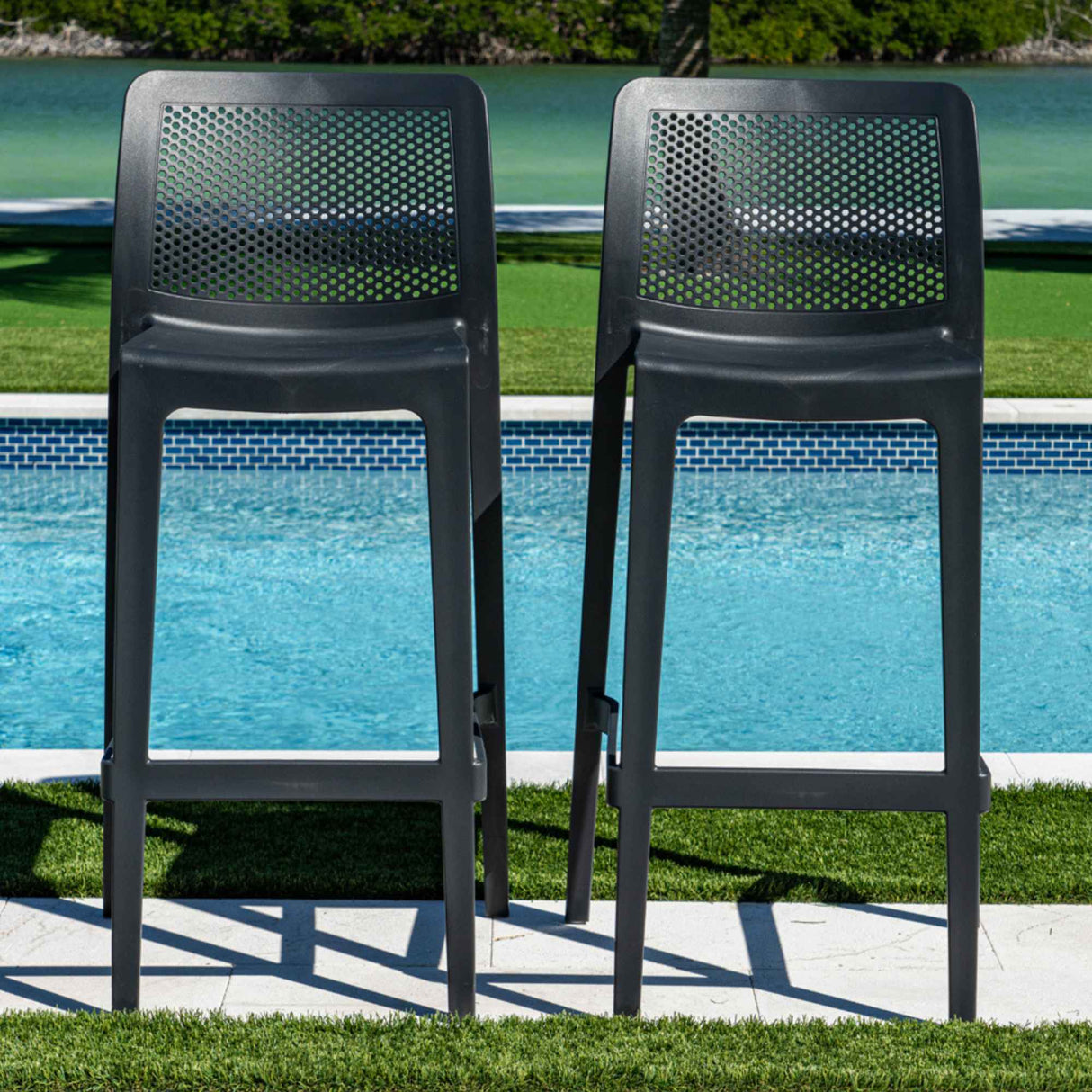 Rainbow Outdoor Lisa Set of 2 Barstools - Anthracite