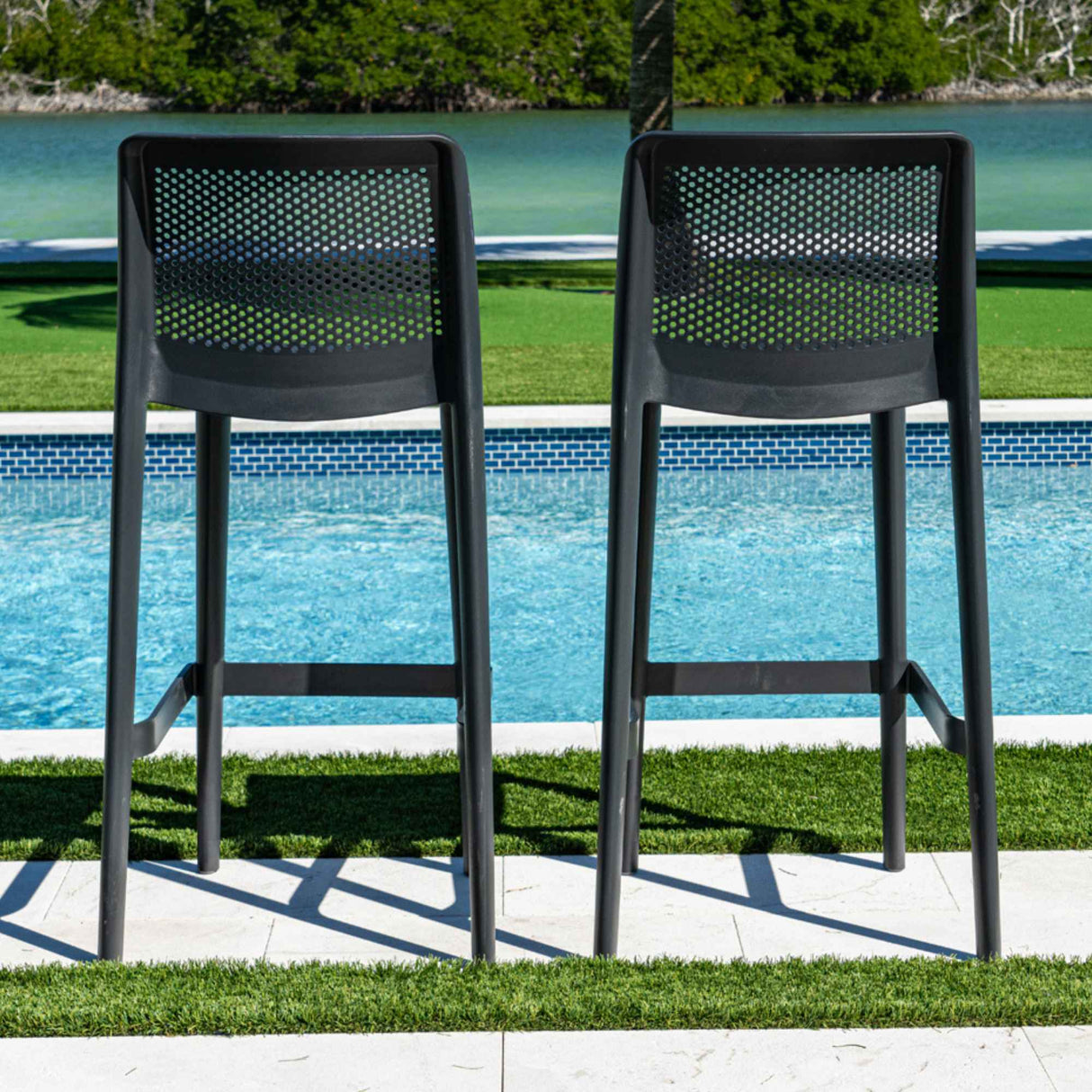 Rainbow Outdoor Lisa Set of 2 Barstools - Anthracite