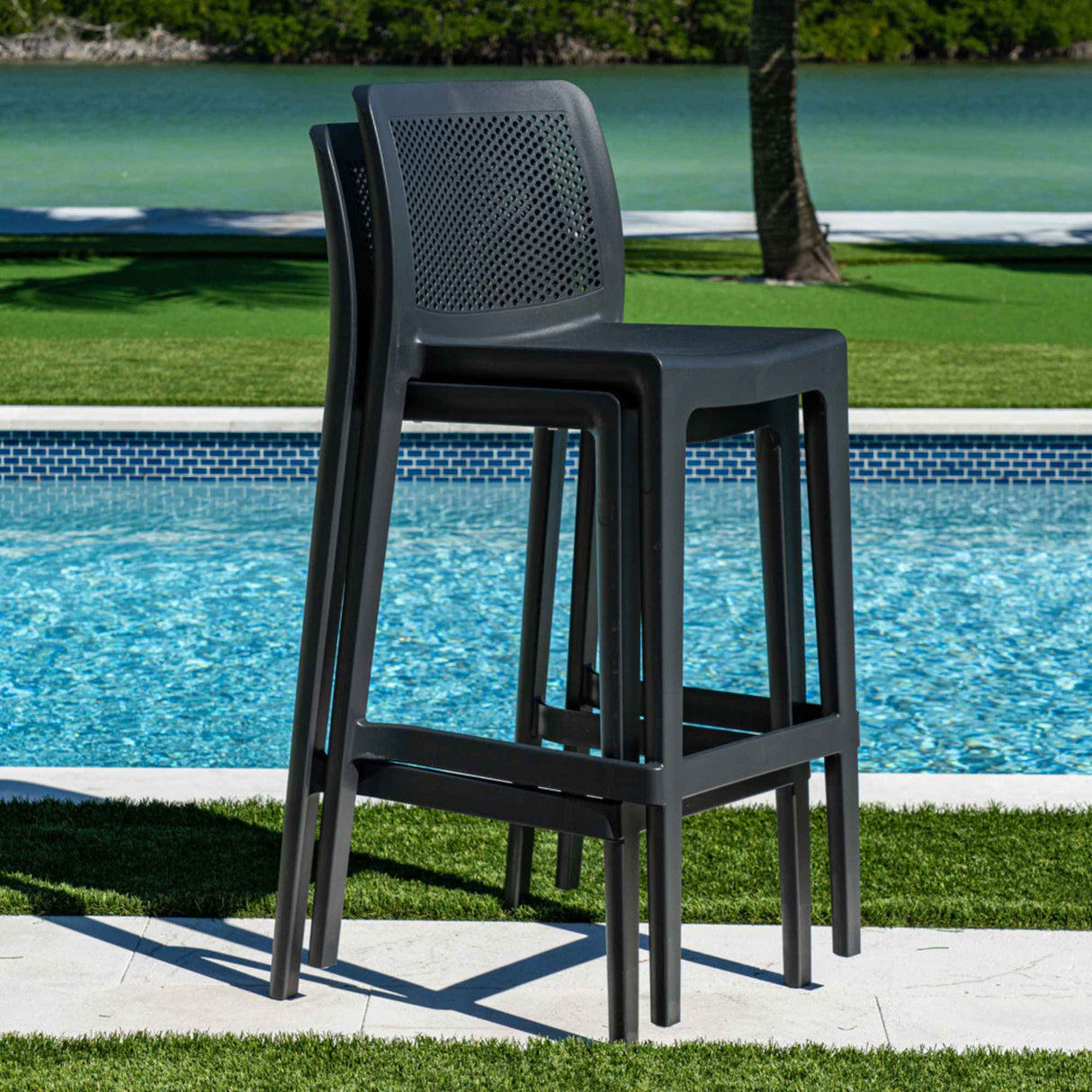 Rainbow Outdoor Lisa Set of 2 Barstools - Anthracite