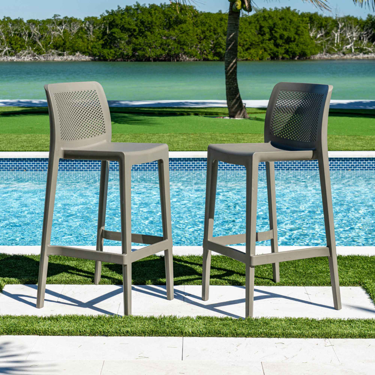 Rainbow Outdoor Lisa Set of 2 Barstools - Cappucino