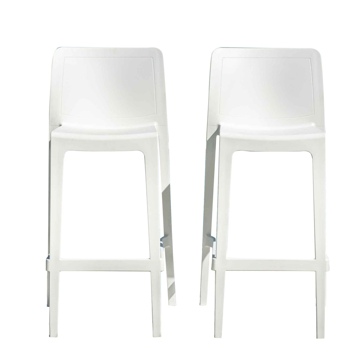 Rainbow Outdoor Luna Set of 2 Barstools - White