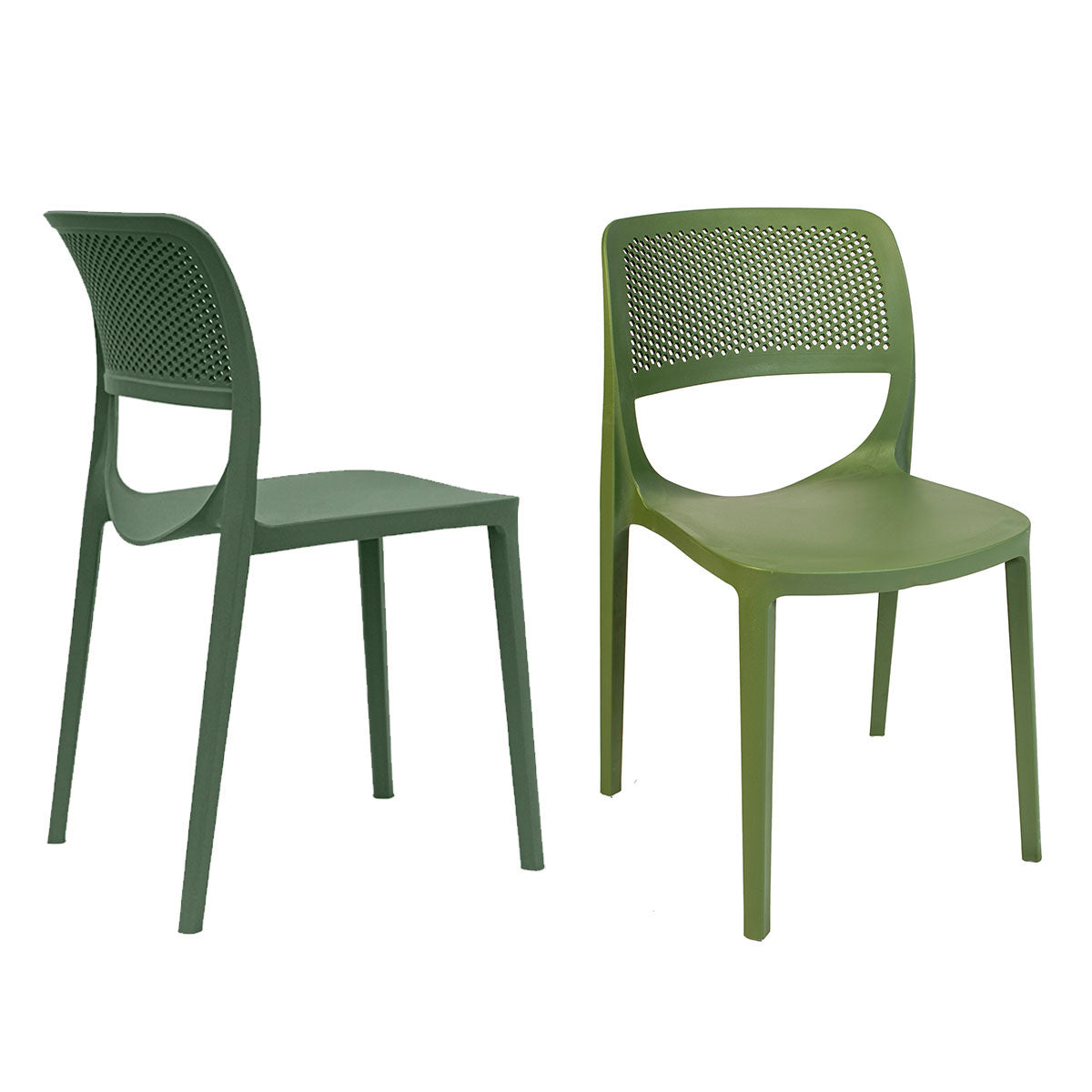 Rainbow Outdoor Mila Set of 2 Stackable Side Chair-Green