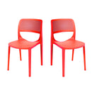 Rainbow Outdoor Mila Set of 2 Stackable Side Chair-Red