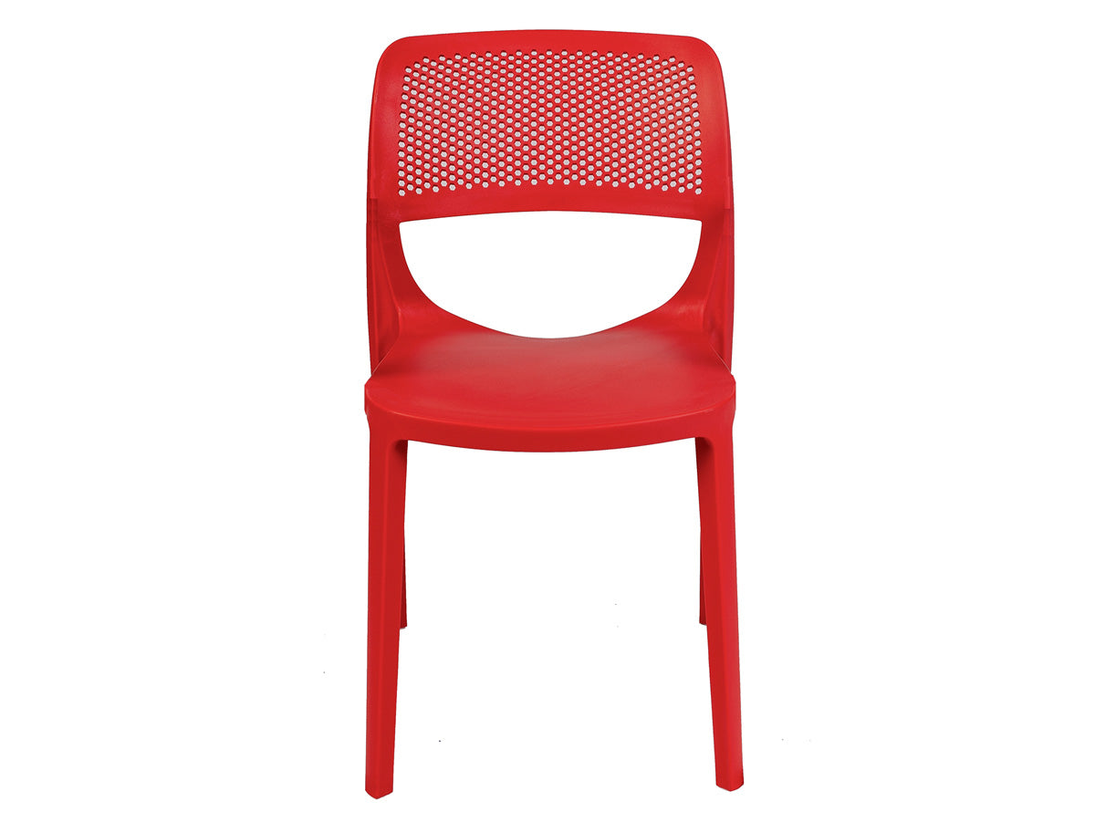 Rainbow Outdoor Mila Set of 2 Stackable Side Chair-Red