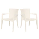 Rainbow Outdoor Montana Set of 2 Stackable Armchair-White